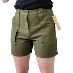 HIGH waisted 100% cotton cargo shorts vintage dead stock NWT
